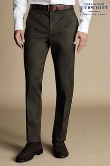 Зеленый - Строгие фактурные брюки классического кроя Charles Tyrwhitt (873391) | €110