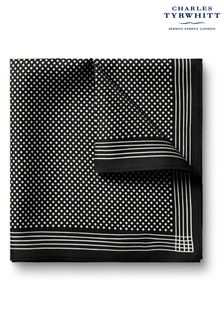 Schwarz - Charles Tyrwhitt Quadratisches Einstecktuch aus Seide mit Punktmuster (873404) | 39 €