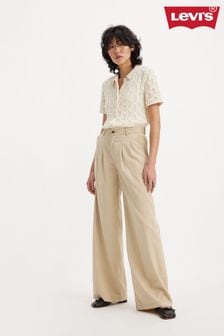 Cream/Natural - Levi's® Pleated Wide Leg Trousers (873665) | kr1 830