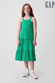 Gap Green Print Cotton Midi Dress (4-13yrs) (873681) | kr454