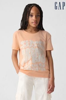 Gap Orange Flower Slogan Graphic Crew Neck Short Sleeve T-Shirt (4-13yrs) (873737) | kr180