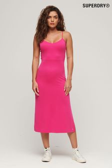 Superdry Pink Jersey Open Back Dress (874080) | ₪ 251