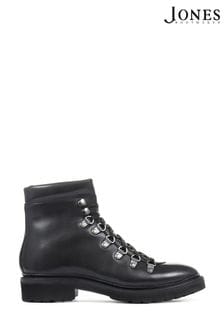 Jones Bootmaker Womens Black Klara Goodyear Welted Leather Hiker Boots (874491) | ₪ 768