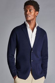 Charles Tyrwhitt Blue Pure Merino Sb Button Blazer (875164) | AED776