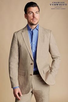 Charles Tyrwhitt Natural Linen Classic Fit Jacket (875178) | OMR129