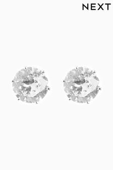 Silver Tone Cubic Zirconia Large Stud Earrings (875294) | INR 526