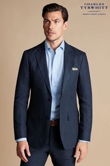 Charles Tyrwhitt Blue 100% Linen Classic Fit Jacket (875326) | $428