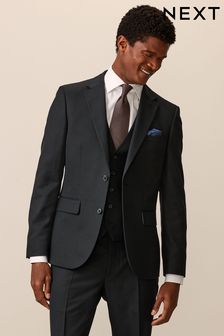 Black Slim Fit Textured Suit (875810) | OMR28
