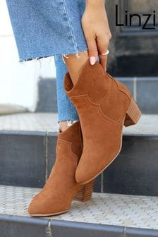 Linzi Natural Josie Western Style Ankle Boots With Pointed Toe (875832) | €21.50