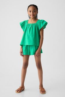 Gap Green Crinkle Cotton Top & Shorts Set (4-13yrs) (876175) | Kč1,390