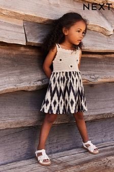 Black/White 100% Cotton Crochet Mono Dress (3mths-7yrs) (876355) | $33 - $39