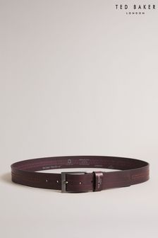Ted Baker Red Crisic Stitch Detail Leather Belt (876512) | 270 QAR