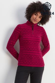 Tog 24 Pink Shepley Zip Neck Fairisle Pattern Fleece (876514) | $41