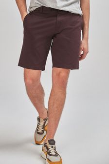 Rojo burdeos - Corte recto - Pantalones cortos chinos eláticos (876907) | 19 €