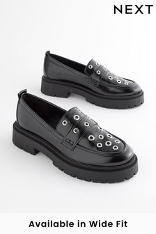 Black/Silver Forever Comfort® Chunky Loafers (877014) | SGD 66