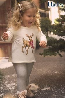 Hatley Christmas Reindeer White T-Shirt (877108) | DKK100