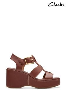 Clarks Brown Leather Manon Cove Sandals (877185) | LEI 537