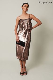 Phase Eight Metallic Myka Bronze Sequin Tiered Dress (878451) | €89