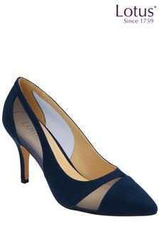 Lotus Navy Blue Stiletto-Heel Pointed-Toe Court Shoes (878764) | AED360