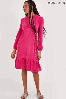 Monsoon Pink Cord Buttoned Dress (878962) | kr1,038