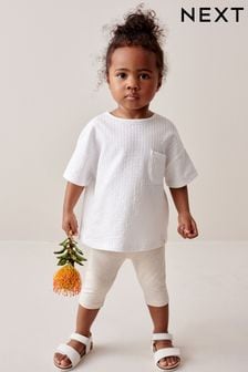 Oatmeal Cream Cropped Leggings (3mths-7yrs) (879033) | 15 SAR - 27 SAR