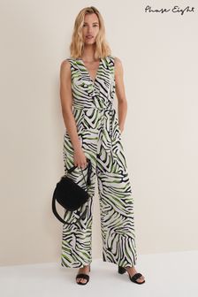 Phase Eight Green Tamsin Zebra Print Wide Leg Jumpsuit (879122) | 91 €