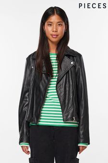 PIECES Black Real Leather Biker Jacket (879673) | NT$6,070