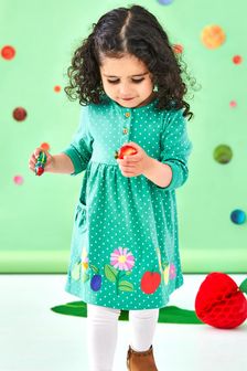 Платье для девочек с аппликацией "The Very Hungry Caterpillar с карманами" Jojo Maman Bébé (881600) | €39