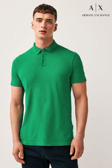 Темно-зеленый - Рубашка поло из пике с логотипом Armani Exchange (881606) | €106