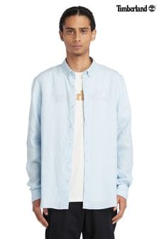 淡藍色 - Timberland藍色Mill Brook亞麻短袖襯衫 (881827) | NT$4,200