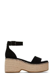 Toms Laila Black Sandals In Suede (881899) | $143