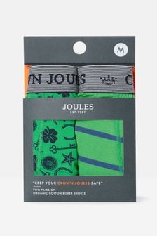 Joules Crown Joules Green Lucky Charm Cotton Boxer Briefs (2 Pack) (882070) | AED111