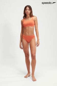 Speedo Damen 2-teiliger strukturierter Bikini mit tiefem U-Ausschnitt hinten, Orange (882106) | 58 €