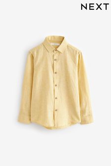 Yellow Linen Blend Long Sleeve Shirt (3-16yrs) (882411) | OMR5 - OMR8