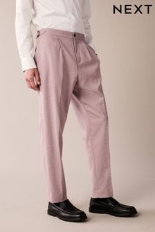 Pink Slim Tapered Textured Side Adjuster Trousers (882643) | €47