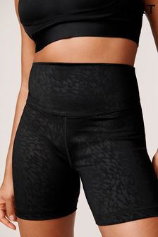 Black Embossed Zebra Print Next Active Sports Tummy Control High Waisted Cycling Shorts (882686) | 36 €