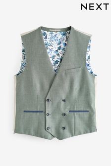 Green Regular Fit Trimmed Suit Waistcoat (882935) | $62