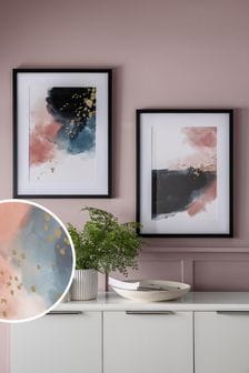 Set of 2 Pink Abstract Framed Wall Art (883205) | CA$130