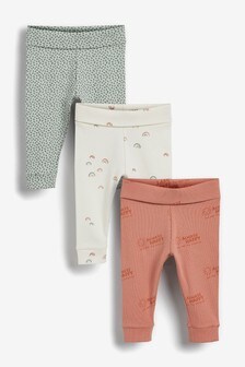 3 Pack GOTS Organic Rainbow Leggings (0mths-2yrs)