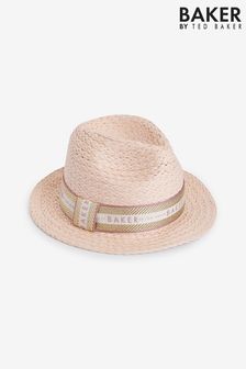 Baker by Ted Baker Girls Pink Trilby Straw Hat