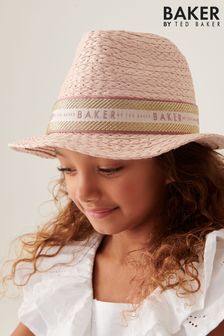 Baker by Ted Baker Girls Pink Straw Hat