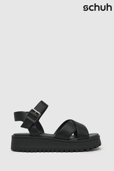 黑色 - Schuh Wide Fit Tera Cross-strap Sandals (883866) | NT$1,870