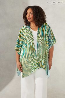 Live Unlimited Curve Green Kaleidoscope Print Short Kimono (883950) | €37