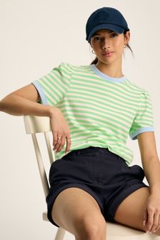 Joules Erin Green/White Short Sleeve T-Shirt (884116) | KRW53,300