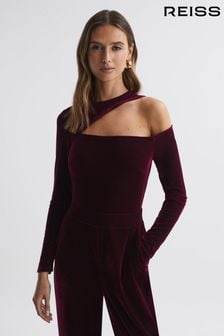Reiss Berry Adele Velvet Fitted Cut-Out Jumpsuit (884189) | 273 €