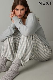 Green Stripe Long Sleeve Flannel Pyjamas (884512) | ₪ 113