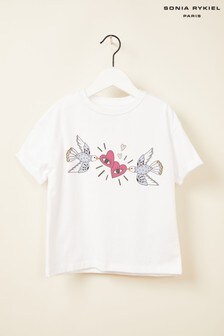 Sonia Rykiel White Graphic Hearts T-Shirt (884697) | €37