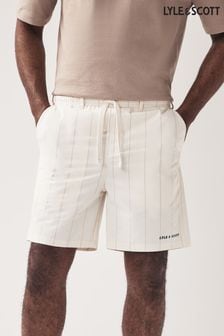 Lyle & Scott Off White Pinstripe Shorts (884741) | 297 QAR