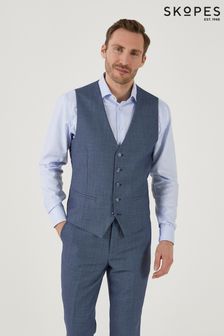 Skopes Watson Blue Wool Blend Suit Waistcoat (884768) | 322 QAR