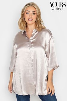 Yours Curve Silver Collared 3/4 Sleeved Shirt (885914) | €39